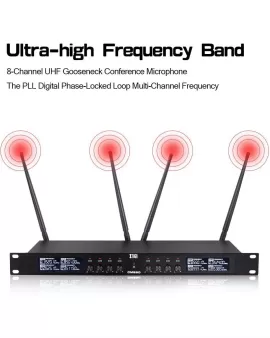 Xtuga CM280 UHF 8 Channels Gooseneck Microphone System Xtuga CM280 UHF 8 Channels Gooseneck Microphone System