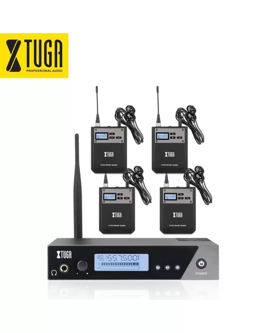 Xtuga IEM1100 Stage Wireless In Ear Monitor System 4 Pack For Church