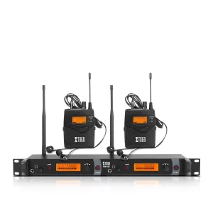 Xtuga IEM1200 2 BodyPacks Professional 2 Channel Best In Ear Monitor System For Singers Xtuga IEM1200 2 BodyPacks Professional 2 Channel Best In Ear Monitor System For Singers