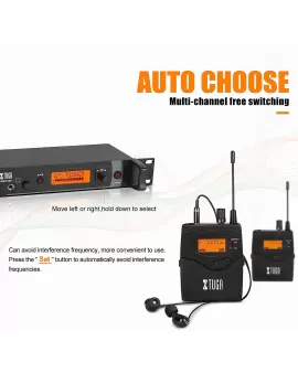 Xtuga IEM1200 2 BodyPacks Professional 2 Channel Best In Ear Monitor System For Singers Xtuga IEM1200 2 BodyPacks Professional 2 Channel Best In Ear Monitor System For Singers
