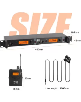 Xtuga IEM1200 6 Bodypack Wireless In Ear Monitor System Xtuga IEM1200 6 Bodypack Wireless In Ear Monitor System