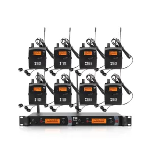 Xtuga Rw2080 - 8 BodyPacks Wired In Ear Monitor System Xtuga Rw2080 - 8 BodyPacks Wired In Ear Monitor System