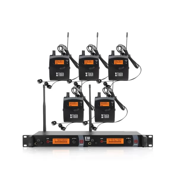 Xtuga RW2080 - 5 BodyPacks Best Wireless In Ear Monitor Systems