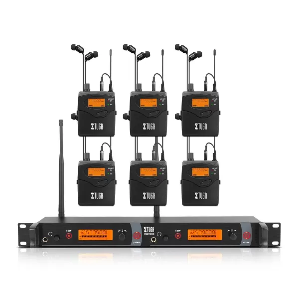 Xtuga Rw2080 - 6 Bodypacks Cheap 2 Channel In Ear Monitor System