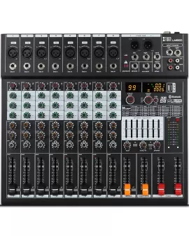 XTUGA LM80D Professional Audio Mixer 8 Channels Audio Music Mixer Mixing Console With Bluetooth USB