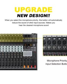 XTUGA LM80D Professional Audio Mixer 8 Channels Audio Music Mixer Mixing Console With Bluetooth USB
