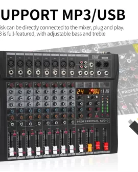 XTUGA RX80 8-Channel Professional Audio Mixer XTUGA RX80 8-Channel Professional Audio Mixer