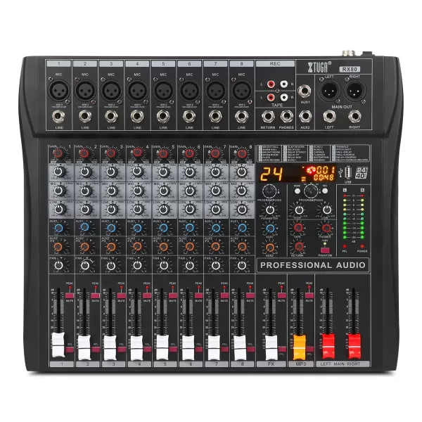 XTUGA RX80 8-Channel Professional Audio Mixer