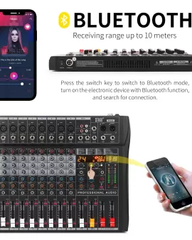 XTUGA RX80 8-Channel Professional Audio Mixer XTUGA RX80 8-Channel Professional Audio Mixer