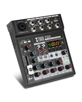 XTUGA TG5 5 Channel Audio Mixer Portable Mini Sound Mixing Console with USB XTUGA TG5 5 Channel Audio Mixer Portable Mini Sound Mixing Console with USB