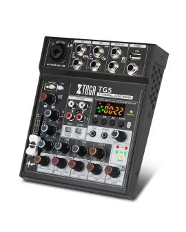 XTUGA TG5 5 Channel Audio Mixer Portable Mini Sound Mixing Console with USB XTUGA TG5 5 Channel Audio Mixer Portable Mini Sound Mixing Console with USB