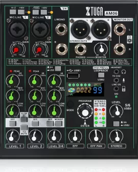 Xtuga AM06 Best Mixer Audio Bluetooth / USB 6 Channel | Xtuga Audio