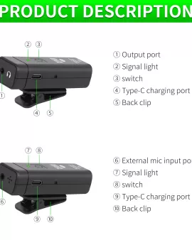 XTUGA J01 UHF Wireless Mini Personal in Ear Monitor System