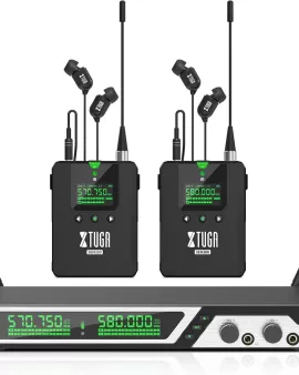 XTUGA SEM200 - 2 Bodypack Stereo Wireless in Ear Monitor System 
