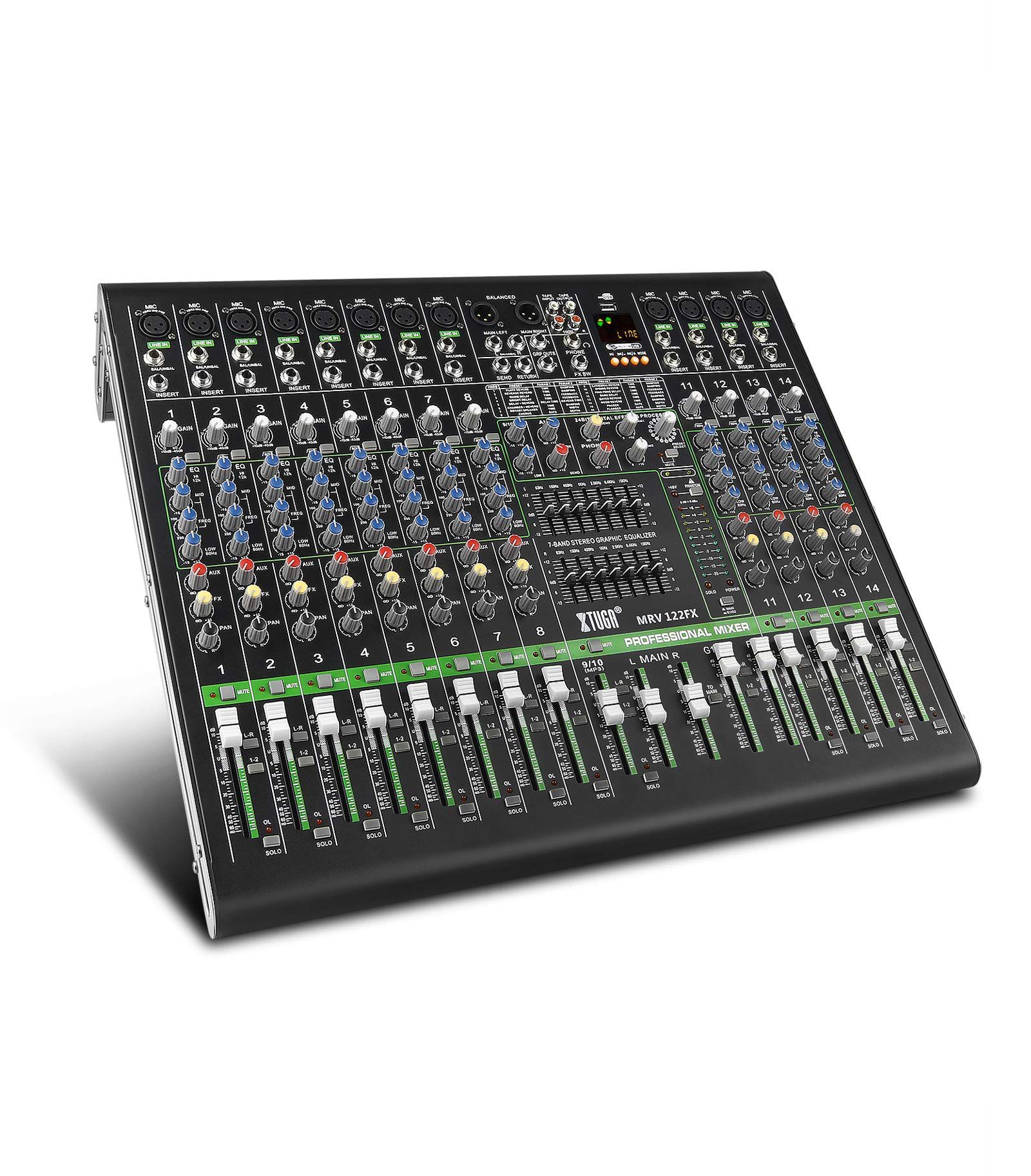 XTUGA MRV122FX 12 Channel Mixer Sound Card Full Metal Case